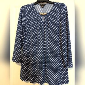 NWOT-Liz Claiborne Blue and White Blouse